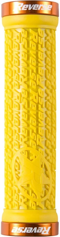 Reverse - Poignées Stamp Lock On Ø30mm X 135mm -Vélo Électrique Boutique reverse poignees stamp lock on jaune orange 3840x2160