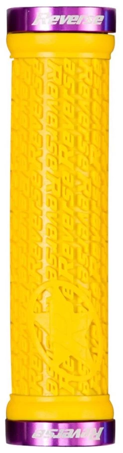 Reverse - Poignées Stamp Lock On Ø30mm X 135mm -Vélo Électrique Boutique reverse poignees stamp lock on jaune violet 3840x2160
